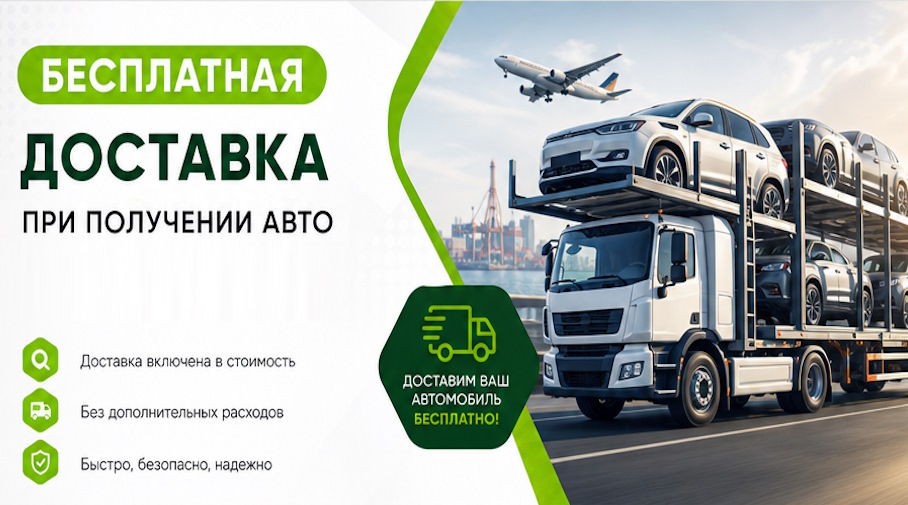Акция! Бесплатная доставка по Рославле при получении авто
